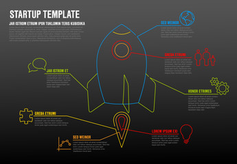 Poster - Thin line startup infographic template