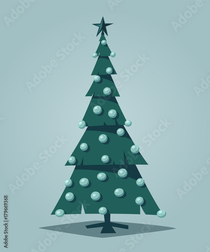 Tree christmas cartoon drawing vector hand xmas simple pine ribbon drawings trees sketch clipart vecteezy draw line clip sapin Merry Christmas. Tree with decorations. Cartoon vector illustration