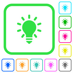 Sticker - Lighting bulb vivid colored flat icons icons