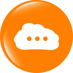 Poster - white cloud on internet icon isolated on white