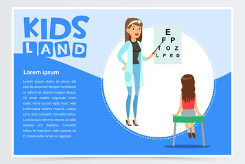 Sticker - Woman oculist checks boy s eyesight