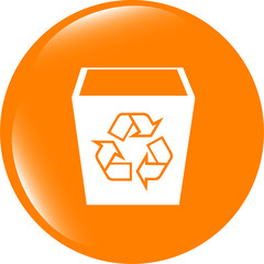 Poster - eco recycle bin icon on a white background