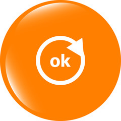 Poster - ok word on sign web icon. web button