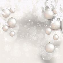 Christmas Balls With Abstract Background
