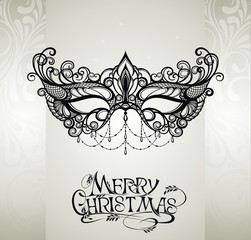 Wall Mural - Mask.Merry Christmas illustration