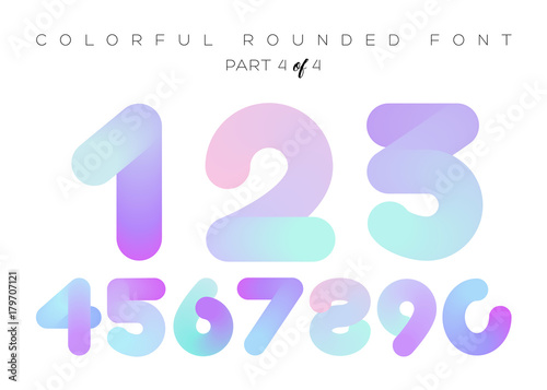 Vector 3d Liquid Paint Letters Colorful Neon Rounded Font