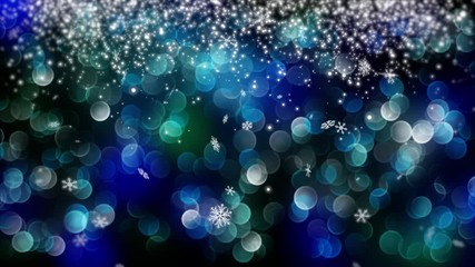 Wall Mural - blue bokeh background created by neon lights. 4k