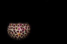 Simple Pattern Ethnic Art Cut Glass Tealight Candle Holder