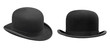Two stylish black bowler hat