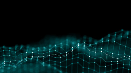 Poster - 3d abstract background network concept . future background technology illustration. 3d landscape. bi