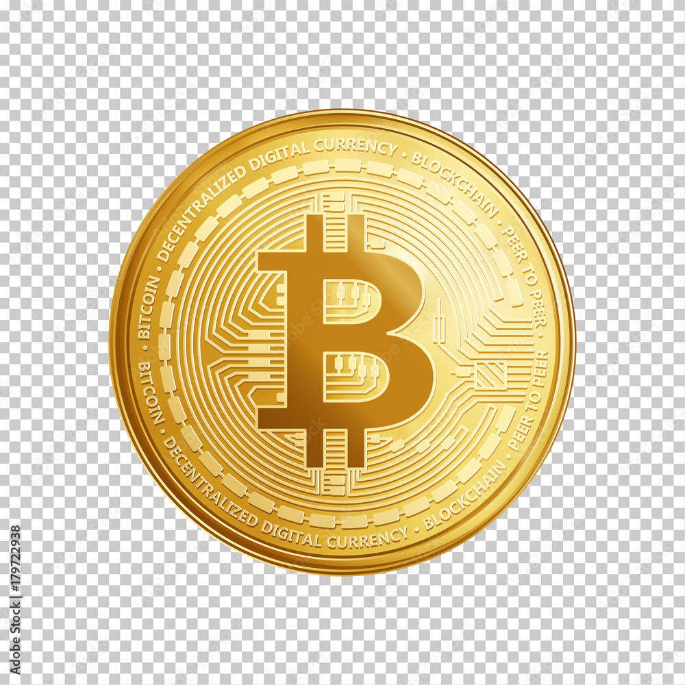 Stock-Vektorgrafik „Golden bitcoin coin“ | Adobe Stock