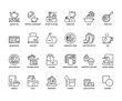 Line icons about breakfast