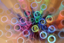 Bottom Of Colorful  Pens, Zoom Burst Photography