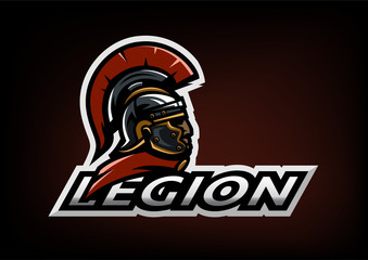 Wall Mural - Roman Legionnaire logo on a dark background.