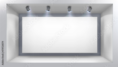 Cuadros en Lienzo Illuminated shop window. Vector illustration.