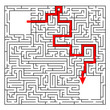 Complex maze puzzle game (high level of difficulty) with way (exit or answer). Labyrinth with free space (empty panel) for your character or text