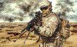 © Getmilitaryphotos - Machine gunner in the desert in action
