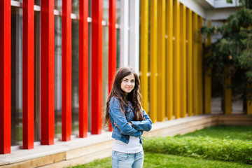 Wall Mural - portrait beautiful woman in park.