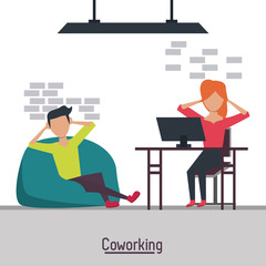 Wall Mural - Business coworking office icon vector illustration graphic design