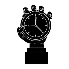 Poster - Hand with pocket clock icon vector illustration graphic design