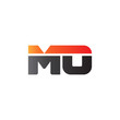 © ariefpro - Initial letter MO, straight linked line bold logo, gradient fire red black colors