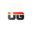 © ariefpro - Initial letter UG, straight linked line bold logo, gradient fire red black colors
