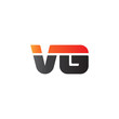 © ariefpro - Initial letter VG, straight linked line bold logo, gradient fire red black colors