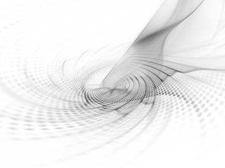 Poster - Abstract blue background element on black. Fractal graphics. Three-dimensional composition of glowing lines and mosaic halftone effects.