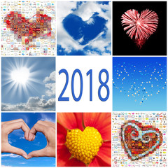 Wall Mural - 2018 collection of hearts greeting card