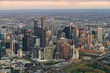 Aerial view of the Melbourne central business district in Australia