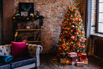 cozy apartment decorated for christmas