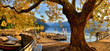 Pier at Geneva Lake in Montreux Vaud canton Switzerlandof  in autumn