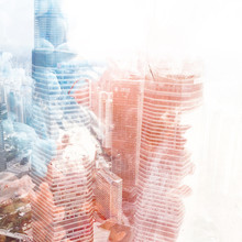Abstract Colourful City Double Exposure