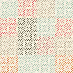 Poster - Outline seamless pattern with geometric figures. Repeated diamond ornamental abstract background. Ethnic and tribal motif. Grid digital paper, textile print, page fill. Vector art