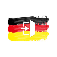 Wall Mural - Deutschland Flagge mit Notausgang