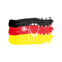 Wall Mural - Deutschland Flagge mit Stetoskop