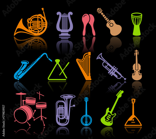 Fototapeta instrumenty muzyczne  ikony-instrumentow-muzycznych