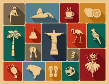 Brazilian Icons. Vector Illustration