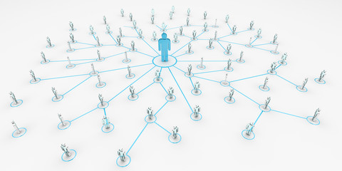 Aufkleber - Leader connecting a group of people 3D rendering