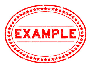 Wall Mural - grunge red example oval rubber seal stamp on white background