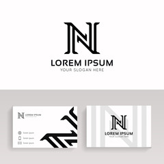 Aufkleber - Elegant N logo linear sign vintage design.
