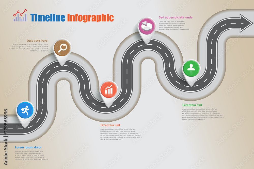 Business road map timeline infographic icons designed for abstract ...