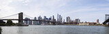 Fototapeta  - Panoramic view at Brooklyn Bridge view and Manhattan skyline, USA