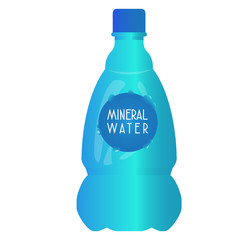 Wall Mural - Mineral water bottle isolated on white background, Vector illustration