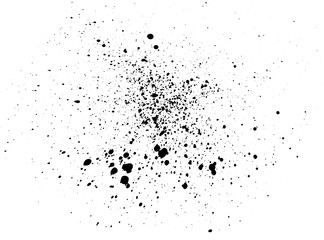 black paint, ink splash, brushes ink droplets, blots. black ink splatter background, isolated on whi