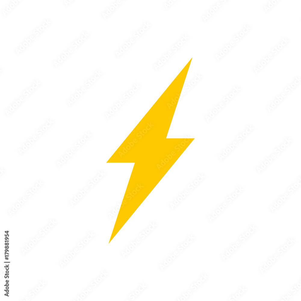 Lightning bolt vector icon - obrazy, fototapety, plakaty 