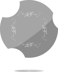 Poster - glossy web buttons with abstract lines . flat sign isolated on white