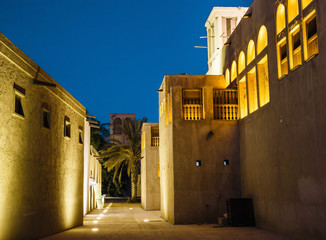 Wall Mural - Night view of the streets of the old Arab city Dubai UAE