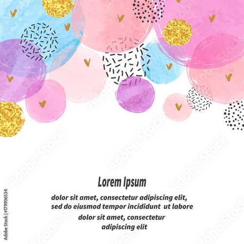 Abstract vector celebration background with watercolor circles.