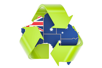 Canvas Print - Recycling in Australia concept, 3D rendering